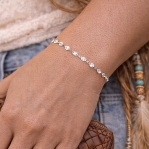 Taxco Bracelet 925 Sterling Silver Starburst Handmade Bracelet 7in long.